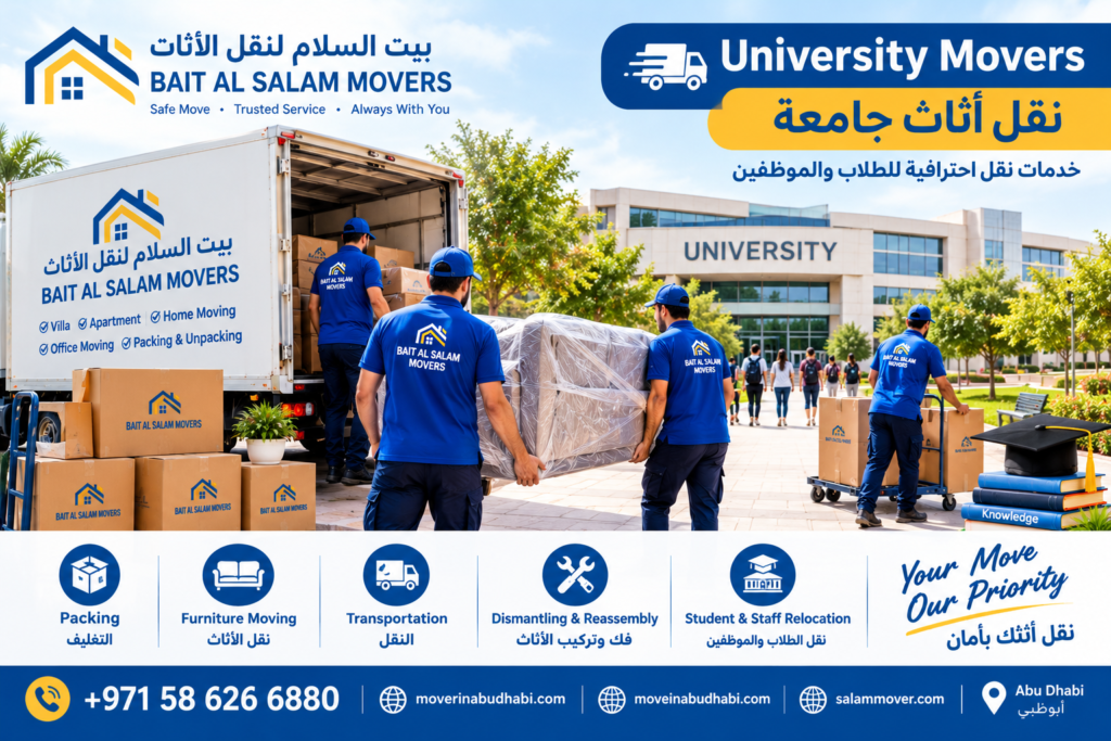 University Movers in Abu Dhabi | نقل أثاث الجامعات في أبوظبي
